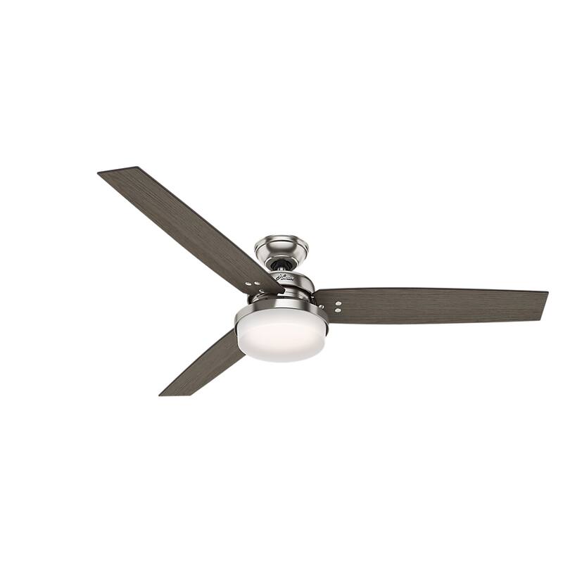 Hunter 60" Sentinel Ceiling Fan with LED Light Kit and Handheld Remote - Brushed Nickel