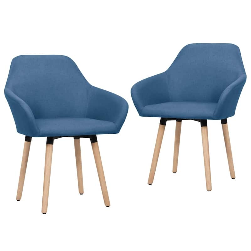 vidaXL Dining Chair Accent Upholstered Arm Chair with Solid Wood Legs Fabric - 24.4" x 21.3" x 32.9"