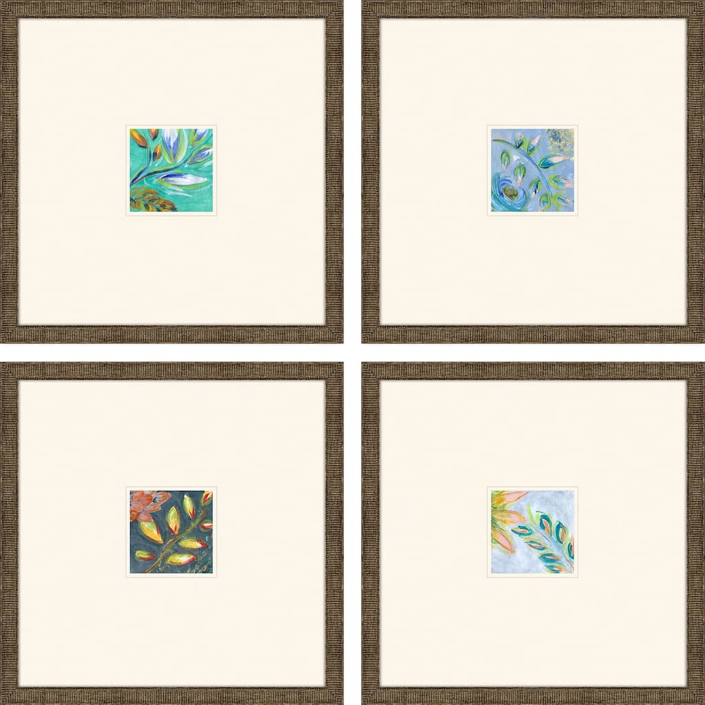 Botanica I S/4 Framed Art Exclusive Giclee Under Glass - Blue