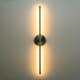 preview thumbnail 87 of 119, 1-Light Black/ Gold/ Nickel Modern Long Linear Strip Wall Sconce Dimmable LED Bathroom Vanity Light
