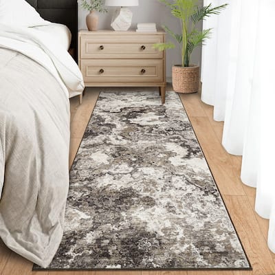 Machine Washable Area Rugs for Living Room, Modern Abstract Bedroom Rug, Low Pile Non-Slip Carpet