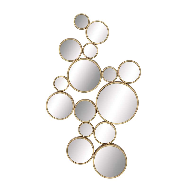 Metal Bubble Cluster Wall Mirror - Gold - CosmoLiving by Cosmopolitan - 3"W x 22"L x 40"H