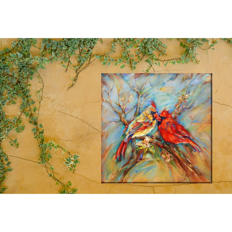 Spring Cardinals Outdoor Art 24x24