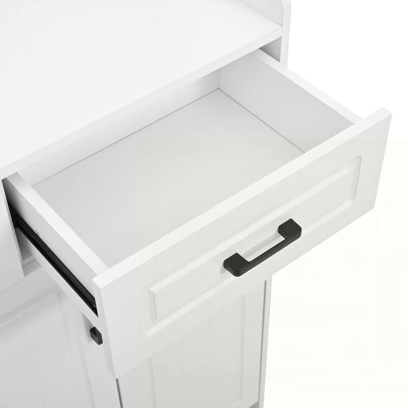 Four-Door Shoe Cabinet with Coat Rack