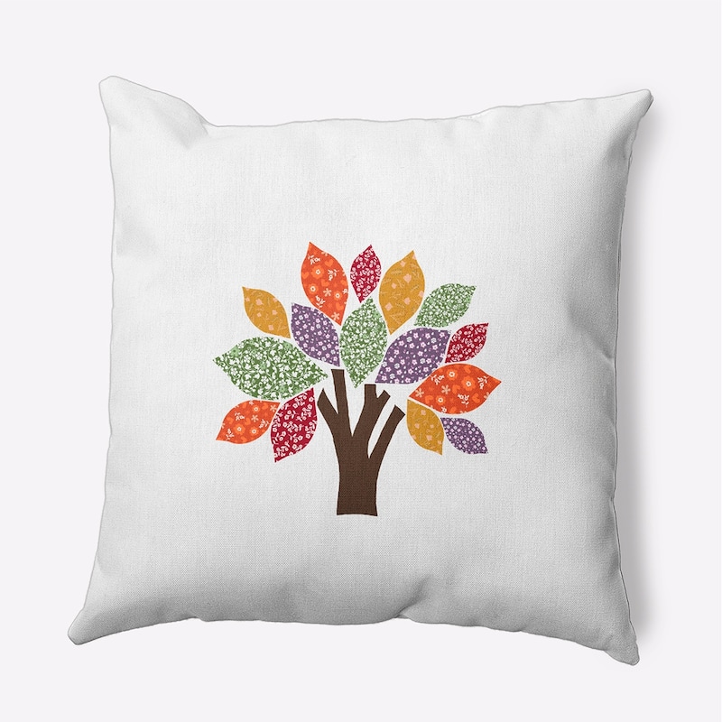 Printed Quilt Tree Accent Pillow - Scallion - 20" x 20"