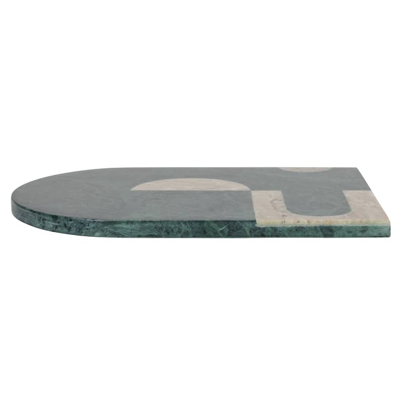 Marble Cheese Slicer and Cutting Board with Abstract Design - 11.8"L x 7.8"W x 0.6"H