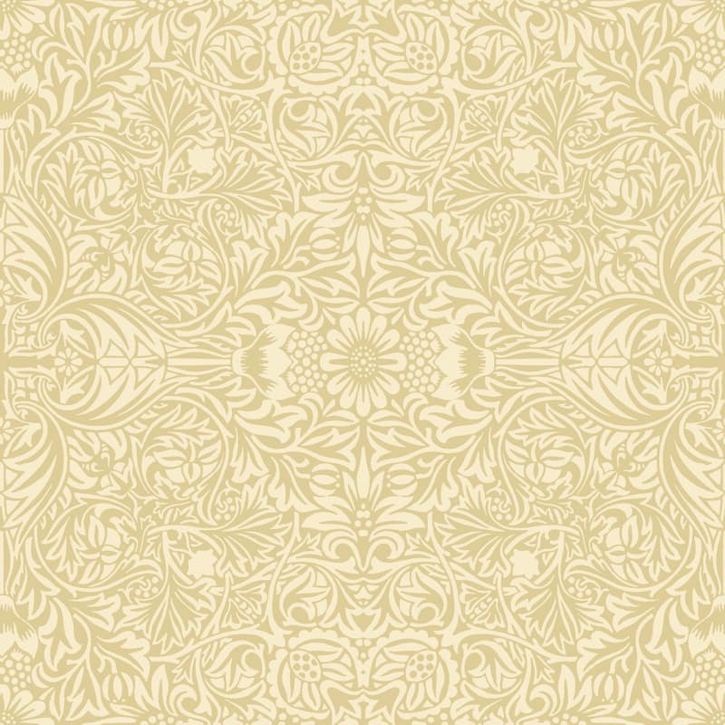 Ceiling Yellow Intricate Floral Wallpaper