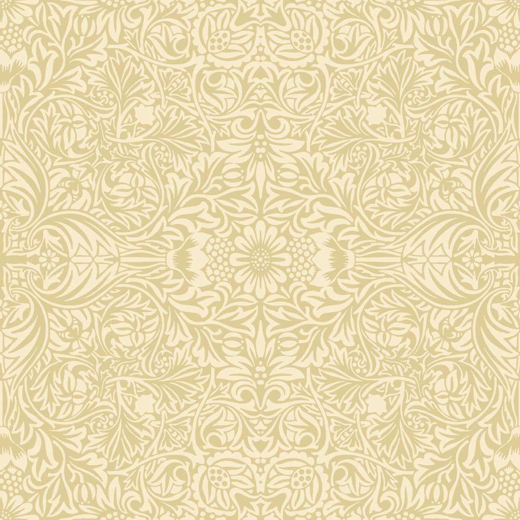 Ceiling Yellow Intricate Floral Wallpaper