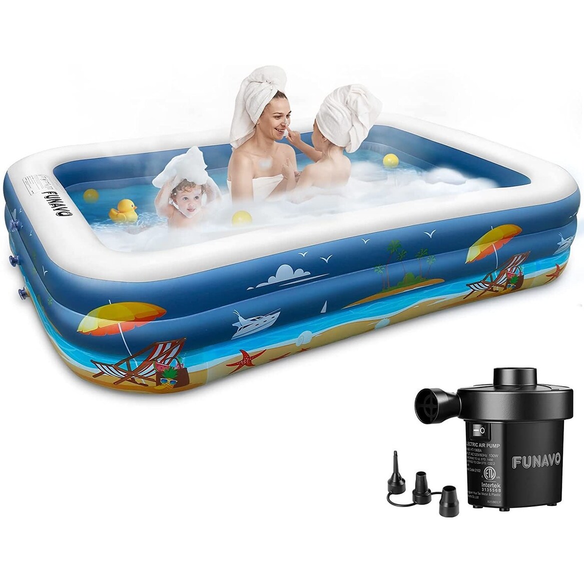 BOSCARE Inflatable Swimming Pools 100 X 71 X 22 Full-Sized Lounge Pool  Electric Pump Included - 100 X 71 X 22 - Bed Bath & Beyond - 35348021