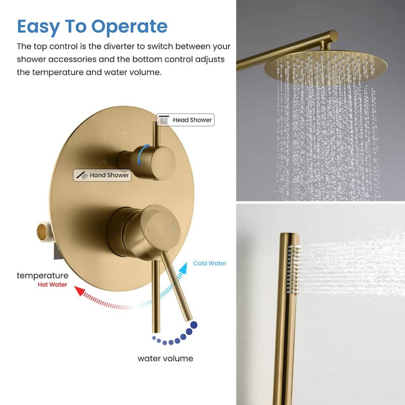 Circular Pressure Balanced Shower System with Rough-In Valve