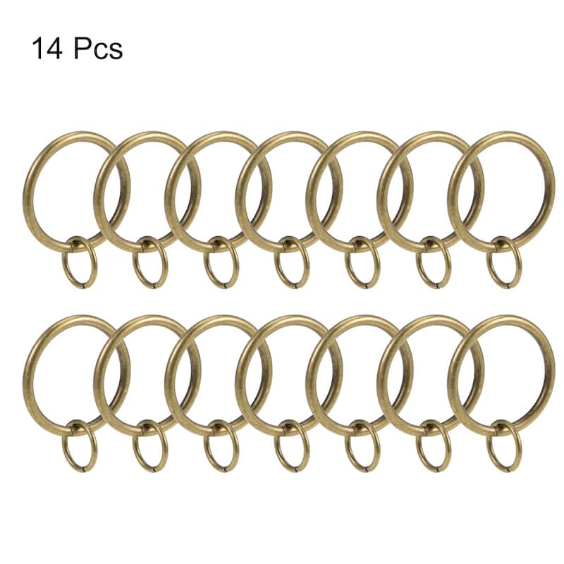 Curtain Rings Metal Drapery Ring for Curtain Rods, 14 Pcs - Bronze - 32mm
