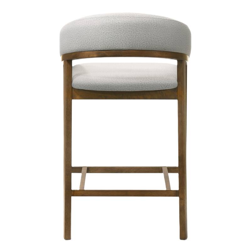 Truman Mid-Century Modern Grey & Walnut Counter Chair (Set of 2)