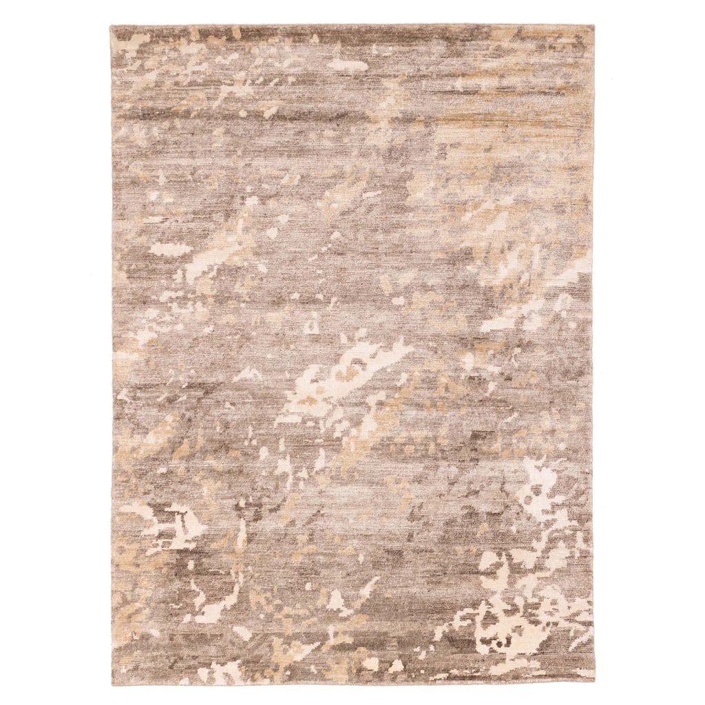 ECARPETGALLERY Hand-knotted Legacy Grey Silk Rug - 5'8 x 7'11