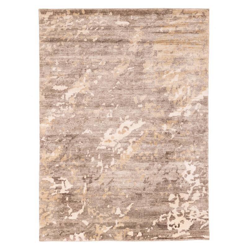 ECARPETGALLERY Hand-knotted Legacy Grey Silk Rug - 5'8 x 7'11
