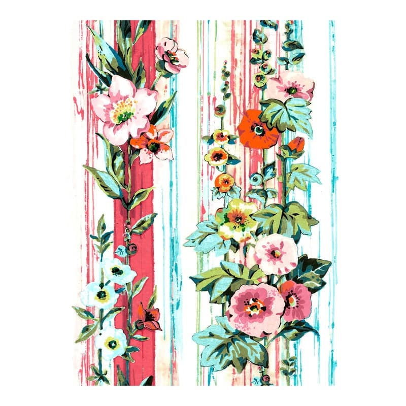 A-Street Prints Delisa Red Floral Stripe Wallpaper