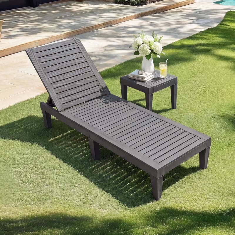 Gymax Lounge Chair Chaise Recliner Weather Resistant Adjustable