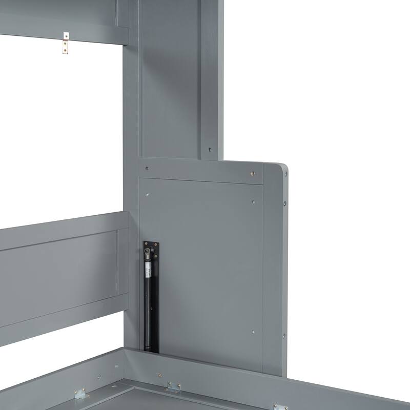 Hydraulic Folding Queen Murphy Bed with Integrated Desk & Hidden Workspace by Harper&Bright Designs