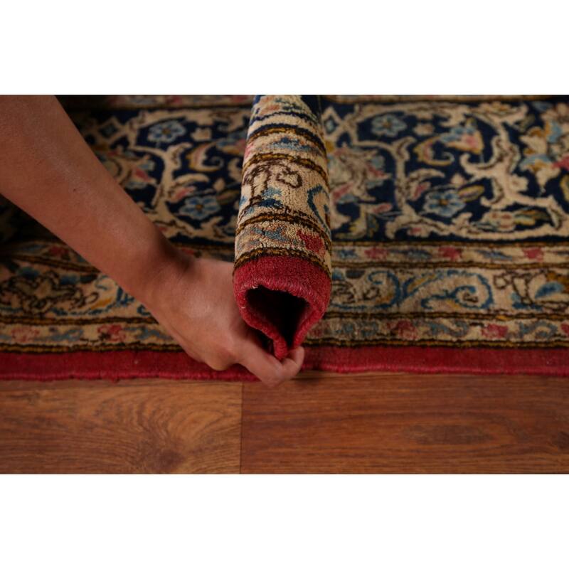 Vegetable Dye Kerman Large Vintage Persian Rug Handmade Wool Carpet - 9'9" x 13'9"