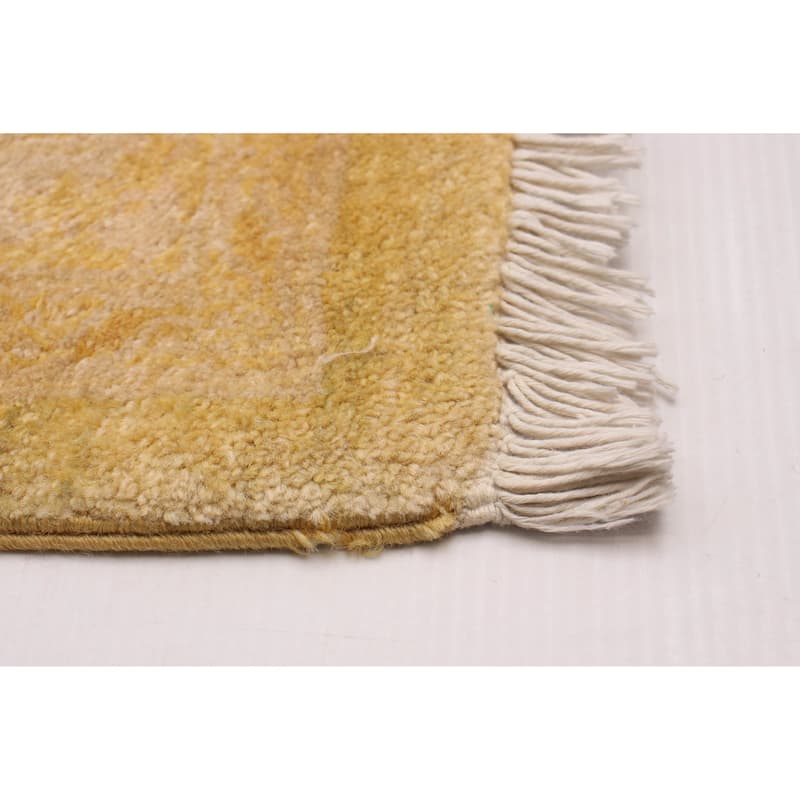 ECARPETGALLERY Hand-knotted Peshawar Oushak Gold, Green Wool Rug - 8'9 x 11'10