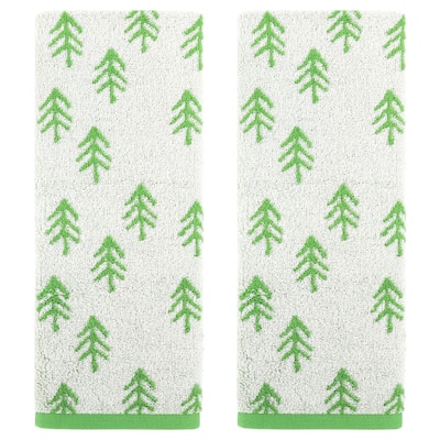 Cute Plant Pattern Hand Towels, 14" x 30" Cotton Soft Absorbent Bathroom Hand Towel Set for Bath, Spa, Hotel, Kitchen