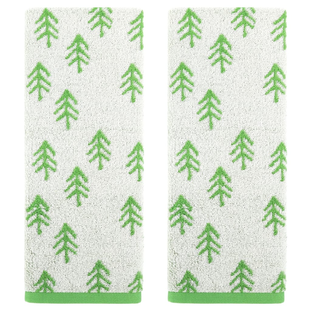 Cute Plant Pattern Hand Towels, 14" x 30" Cotton Soft Absorbent Bathroom Hand Towel Set for Bath, Spa, Hotel, Kitchen