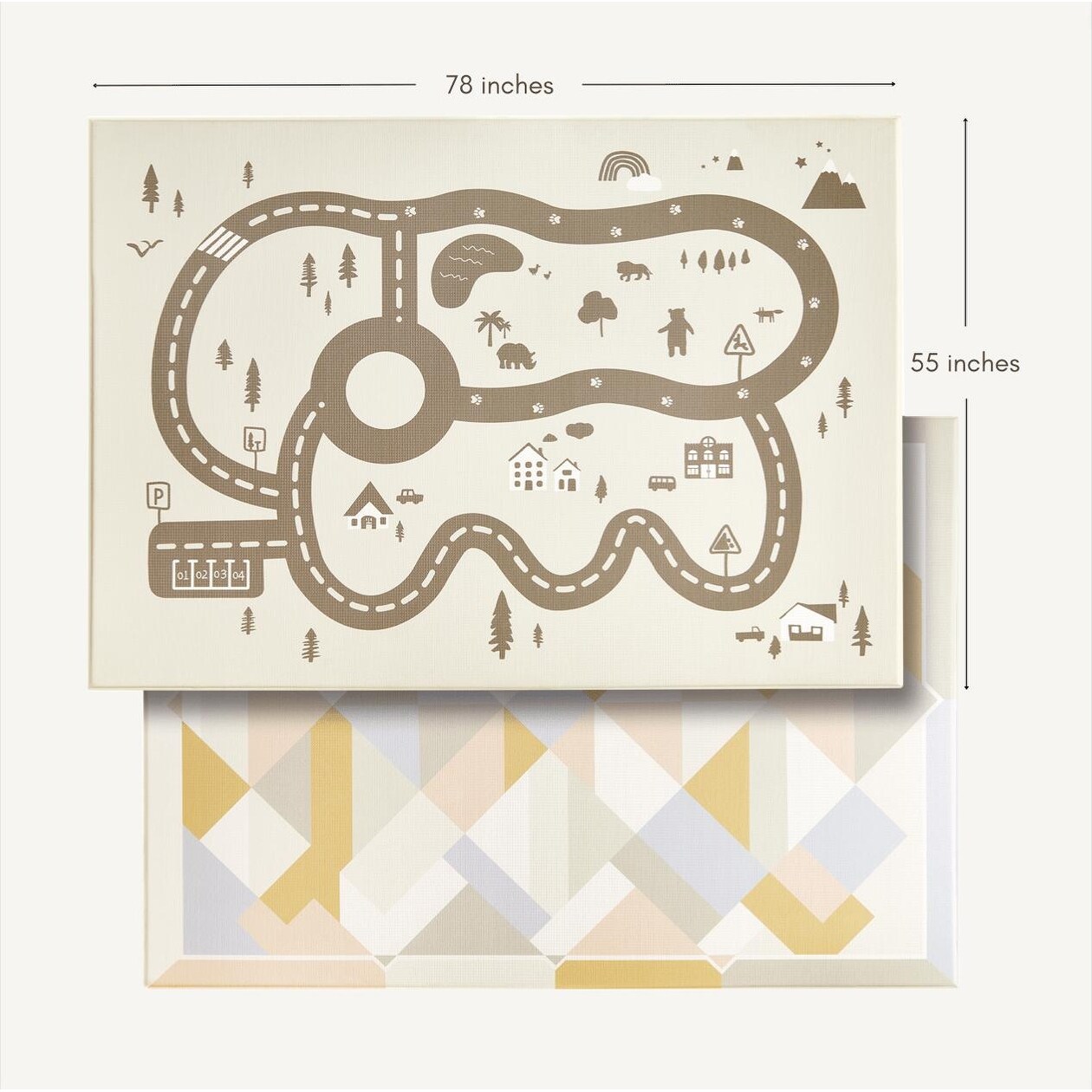 Tiny Land Double-Sided Baby Playmat Urban Zoo Adventure - Bed Bath
