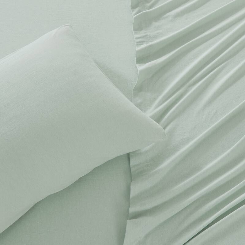 Linery & Co. Heathered Melange Cotton Jersey Knit Sheet Set