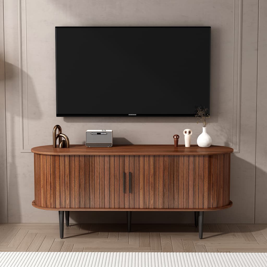 47" Modern TV Stand with Storage Compartment and Sliding Door