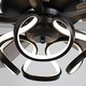 preview thumbnail 31 of 46, 52" Modern Chrome/ Black Indoor Ceiling Fan Light with Remote and 5 Resiversible Blades