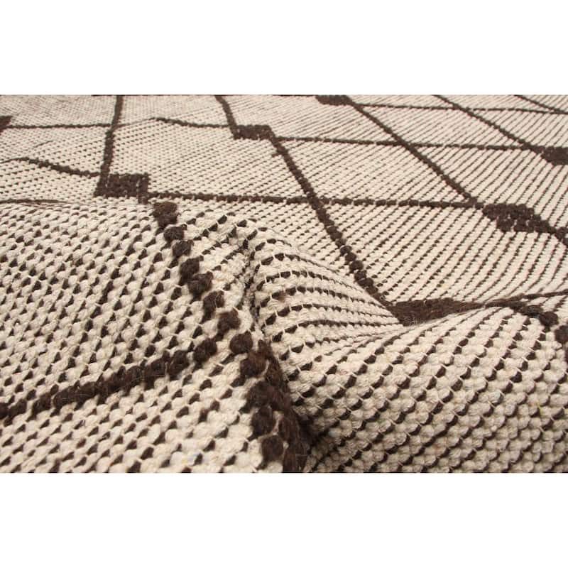 ECARPETGALLERY Braid weave Sienna Cream Wool Rug - 4'11 x 8'0