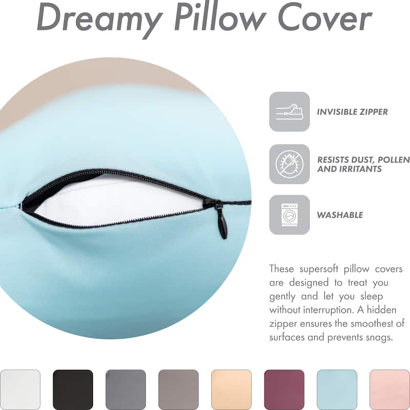Premium Microbead Pillow, Anti-Aging, Silk like Cover, Sweet Baby Blue