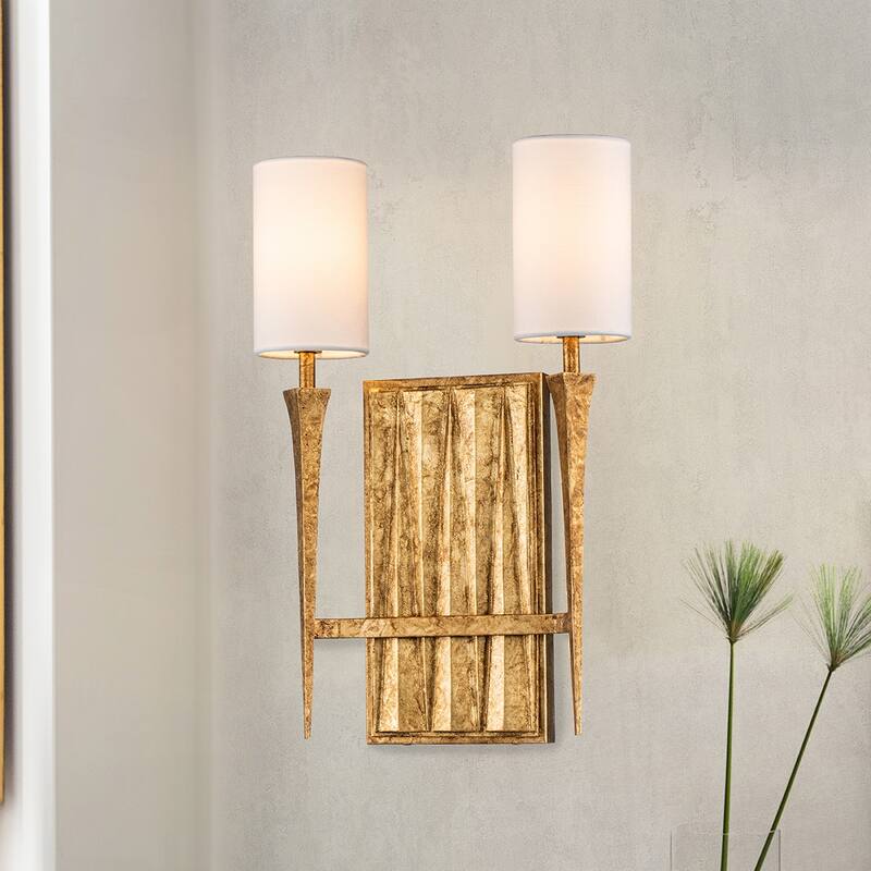 Crest 2 Light Gold Sconce - 12 x 4 x 18