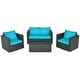 preview thumbnail 8 of 23, Gymax 4PCS Rattan Patio Conversation Set Outdoor Furniture Set w/