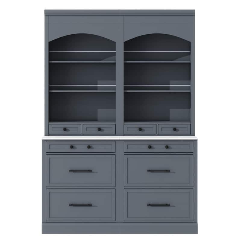 Freestanding Kitchen Pantry Cabinet Combo/Single Kitchen Pantry, Tall Kitchen Hutch with Storage Drawers and Adjustable Shelf