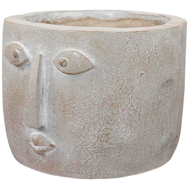 Small Face Ceramic Outdoor Garden Planter - 8.5"