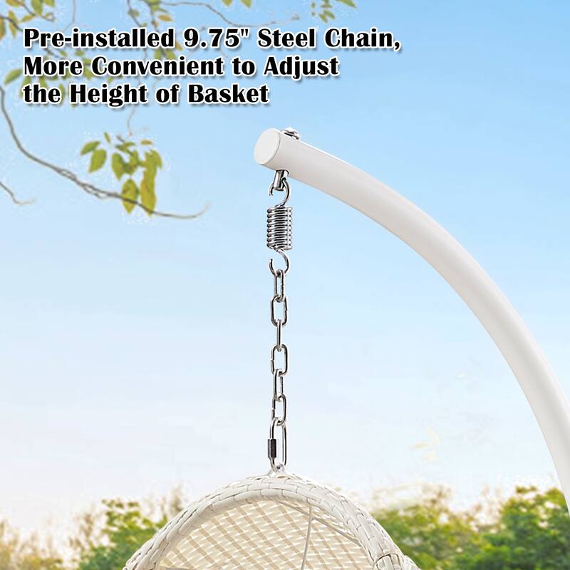 Hanging Egg Chair, Patio Wicker Hanging Basket Swing Chair