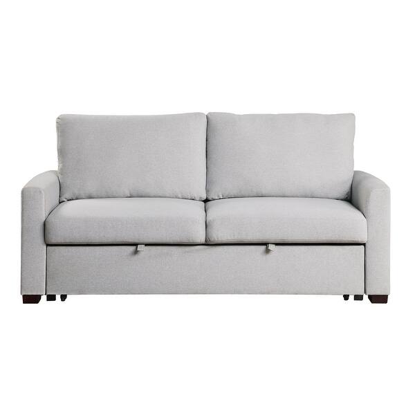 Shop Eunice Convertible Studio Sofa With Pull Out Bed Overstock 31662316 Grey Wood Leg