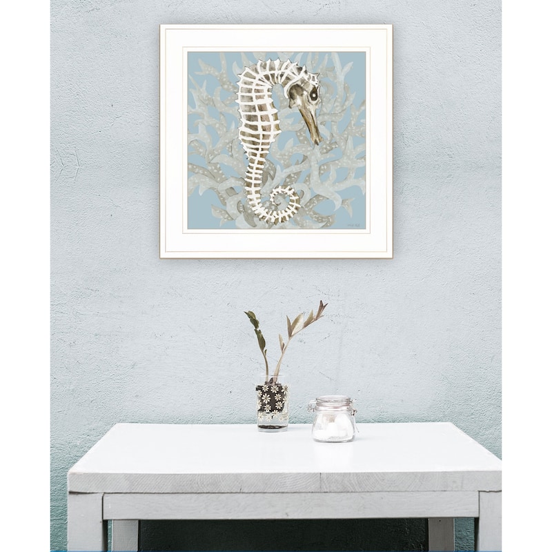 Coral Seahorse I 2 White Framed Print Wall Art - Bed Bath & Beyond ...