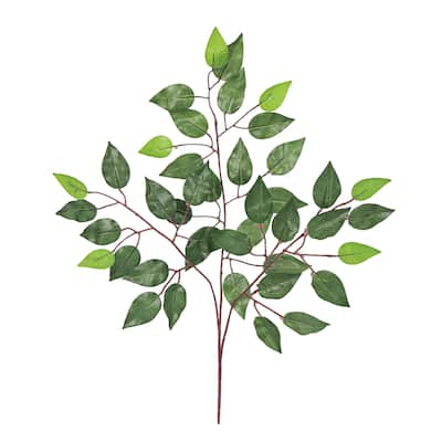 Set of 12 Artificial Ficus Leaf Spray Stem Plant Greenery Foliage Bush 24in - 24" L x 17" W x 0.25" DP