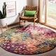 preview thumbnail 72 of 106, SAFAVIEH Monaco Shiloh Boho Abstract Modern Watercolor Area Rug 3' Round - Pink/Multi - Round