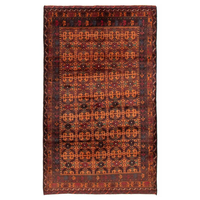 Teimani Burnt Orange Rug 3'9" x 6'6" - 3'9 x 6'6 - Burnt Orange - 3'9 x 6'6