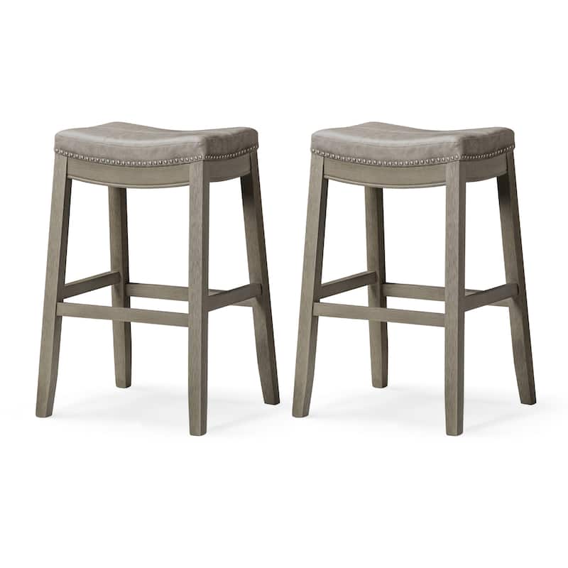 Maven Lane 31" Sophia Backless Bar Height Kitchen Stool - Set of 2 - Pebble Grey