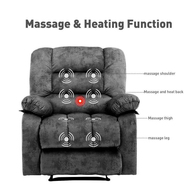 Massage and Manual Recliner Chair with Convenient pocket