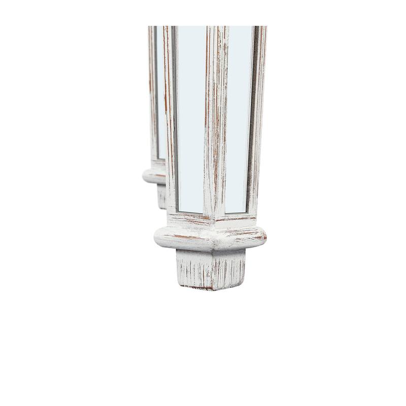 GDF Studio - Lorent Modern Mirrored Coffee Table with Carved Wood Accents