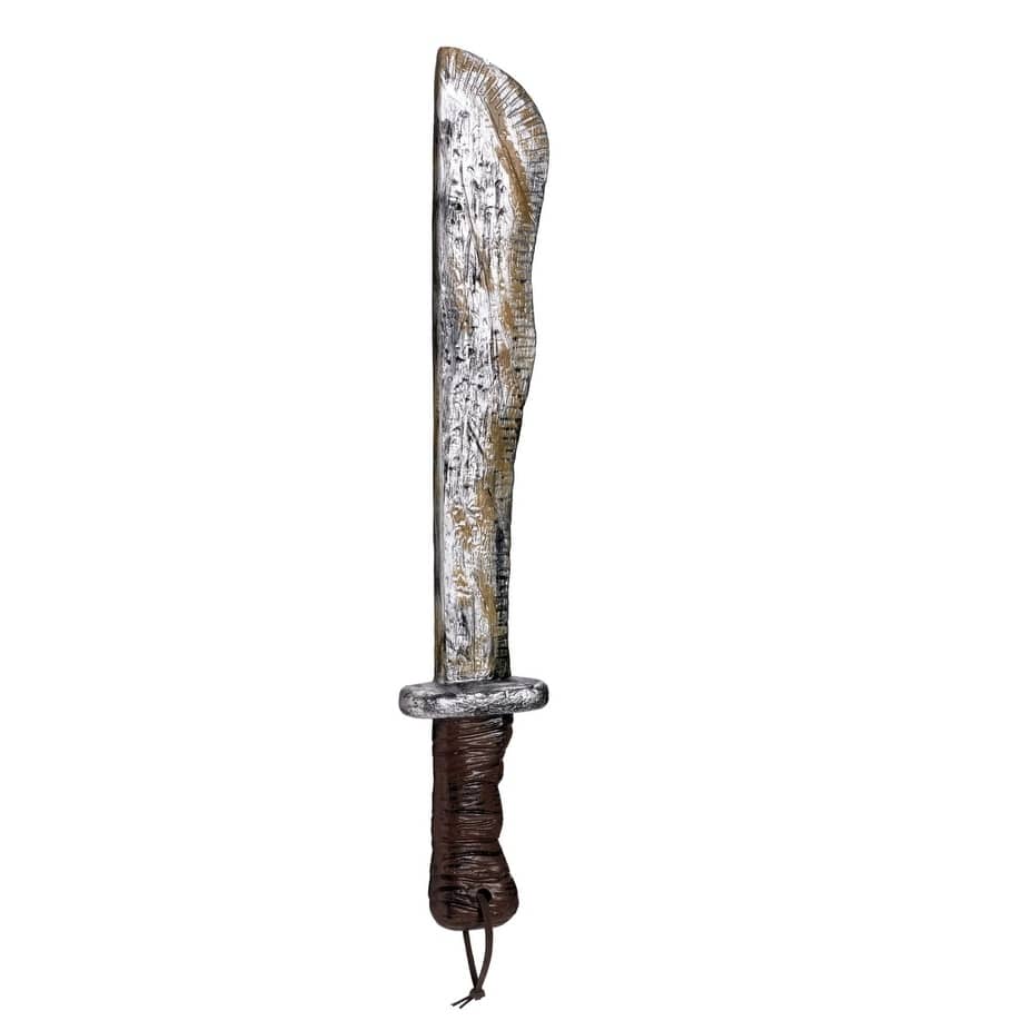 17.25" Brown and Silver Rustic Finish Jungle Machete Halloween Prop