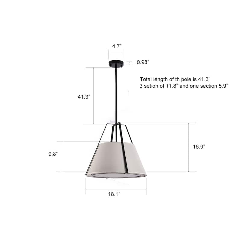 1-Light Single Pendant, Modern & Elegant Design - 18