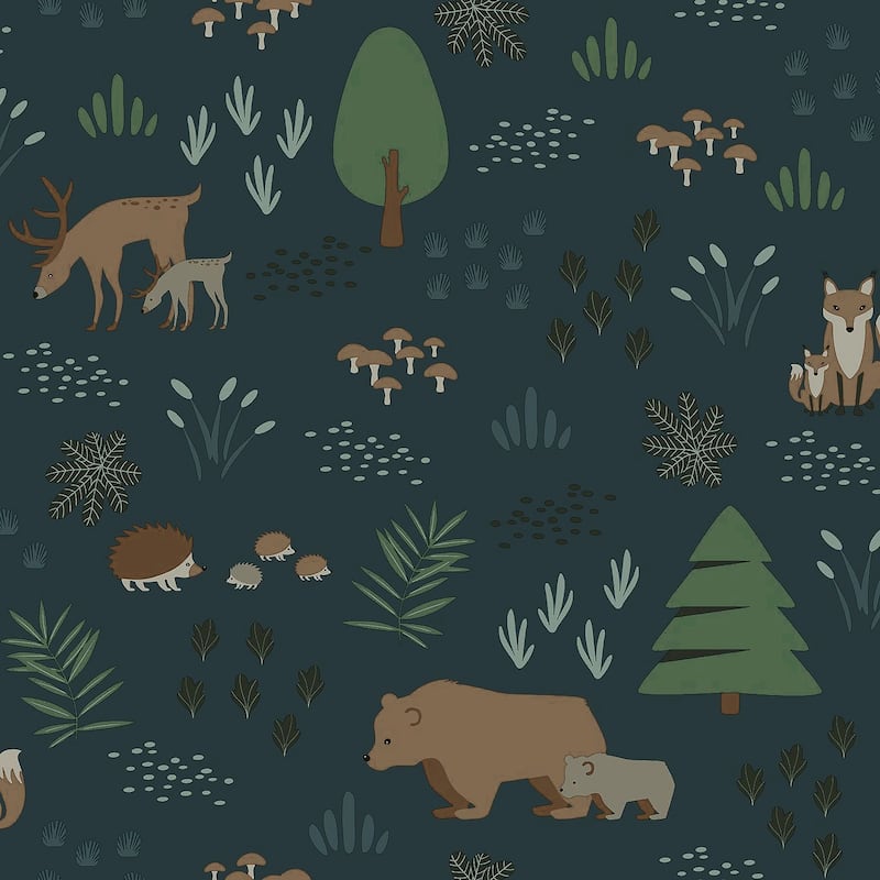 Chesapeake Finola Dark Blue Bears Wallpaper - 20.9 x 396 x 0.025