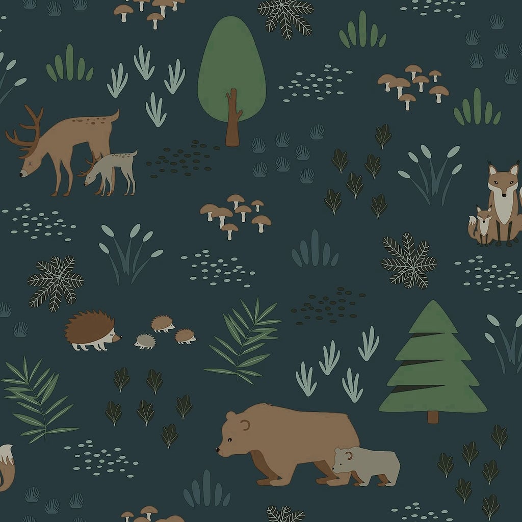 Chesapeake Finola Dark Blue Bears Wallpaper - 20.9 x 396 x 0.025