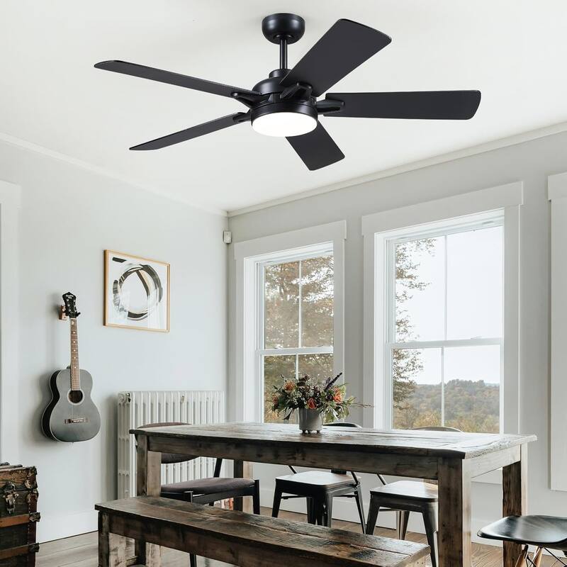52" Indoor and Outdoor Ceiling Fan with Light Modern Ceiling Fan ,Remote and APP Conrol - 52 Inches