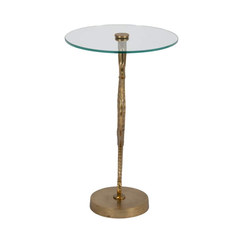 Sagebrook Home Artistic Metal and Glass Accent Table with Sculptural Aluminum Seahorse Base - 15" x 15" x 25"